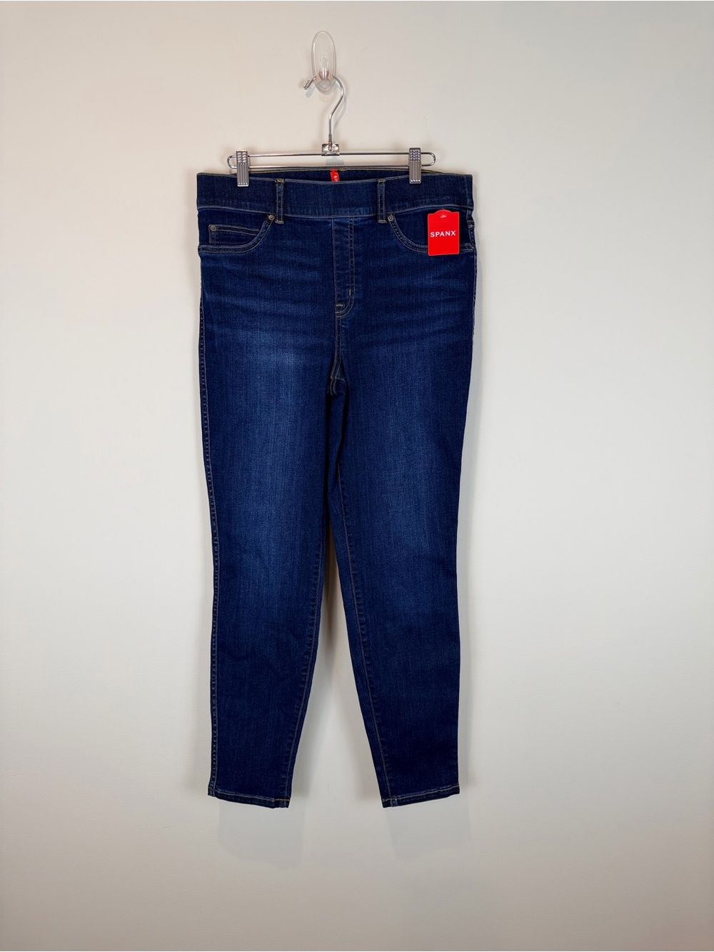 NWT SPANX Dark Blue Ankle-Length Stretch Skinny Jeans size Large